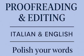 proofread and edit your italian or english text professionally