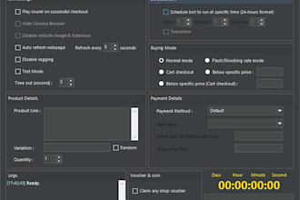 build auto check out bot, popmart bot, auto purchase bot auto buying bot for you