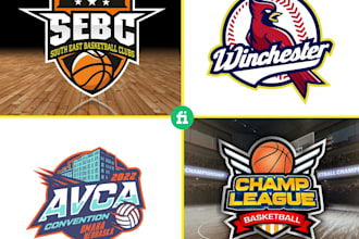 design mascot sports logo for sports team, merch, events, tshirt