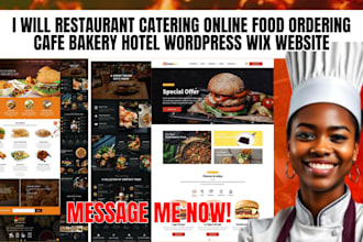 restaurant catering online food ordering cafe bakery hotel wordpress wix website