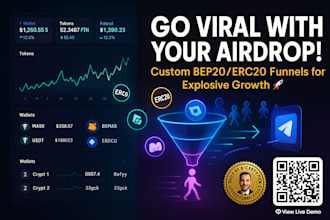 design a high converting viral airdrop funnel for bep20 erc20 token marketing