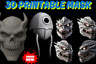 model 3d mask cosplay mask 3d helmet, helmet design custom mask for printing