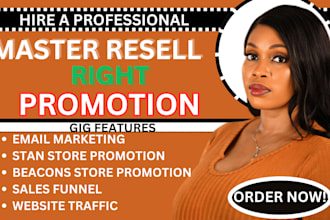 promote master resell rights course with email marketing sales funnel