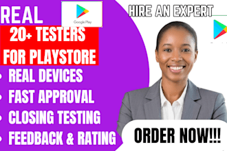 develop and publish andriod IOS mobile app with 12 or 20 testers for google play