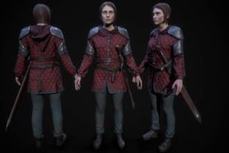 3d realistic character model,3d game character, game trailer character,ue5,maya