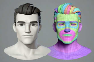 fix 3d rig, weight paint, retopology, clean mesh, face or body rig, blendshapes
