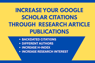 pubish research article index on google scholar to increase citation for journal