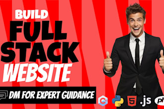 do website development as full stack web developer, front end, backend developer