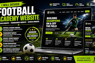 design football academy website soccer website tournament website sports website