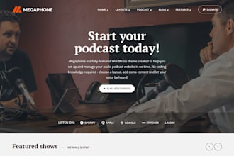 design dynamic podcast website podcast landing page audio streaming website