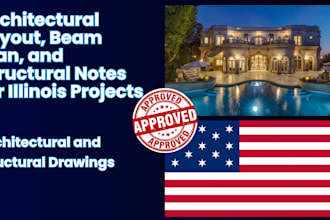 design architectural layout beam plan and structural notes for illinois project