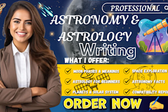 write engaging astrology and astronomy content, articles and ebooks