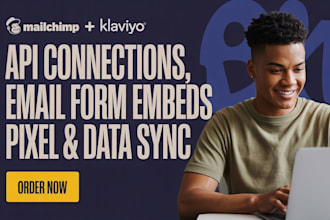 connect apis embed email forms sync user data  tracking pixels mailchimp klaviyo