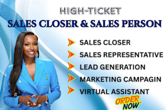 online sales representative b2b sales lead salesperson high ticket sales closer