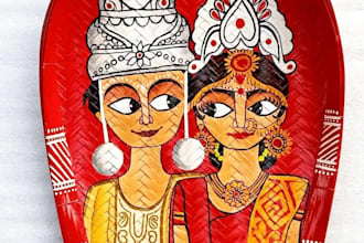 do bengali painting and sent it to your location bor bou