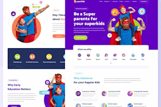 design kindergarten, preschool, childcare, daycare wordpress website