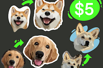 drawing simple pet portraits, for dogs cats or any pets