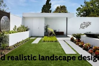 design your garden, backyard, patio, terrace 3d realistic landscape