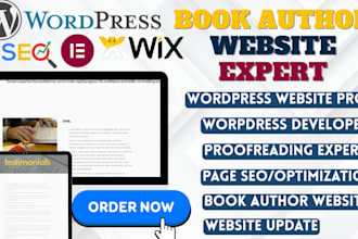 design wordpress website design, book author website, author portfolio website