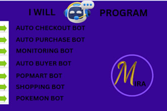 build auto purchase bot, auto buying bot, auto checkout bot scalping bot