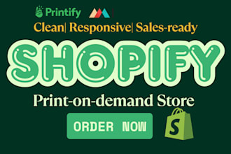 setup branded shopify store, shopify pod store using printful or printify