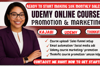 do udemy online course promotion, udemy course sales marketing  sales funnel