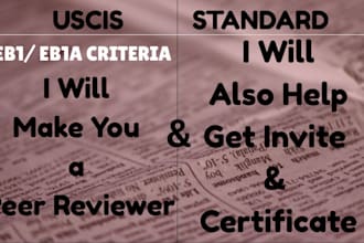 fulfill peer review and judging criteria for eb1, eb1a, or niw petitions