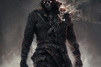 create fantasy horror character illustration