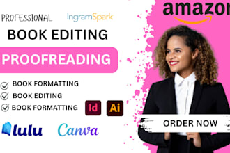edit your book manuscript, format it for paperback or kindle layout design novel