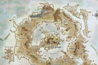 fantasy map illustration, game world, dnd map, event size, site cartography