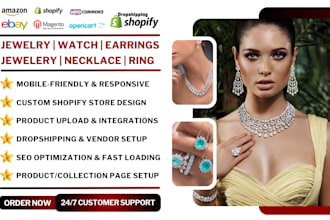design jewelry shopify store jewelry watch website jewelry dropshipping store