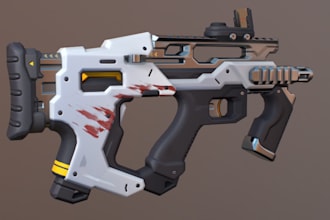 redesign 3d grenade gun, sci fi weapon render, 3drealistic texture, sci fi asset