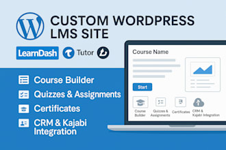build a custom wordpress lms website using leandash for online courses