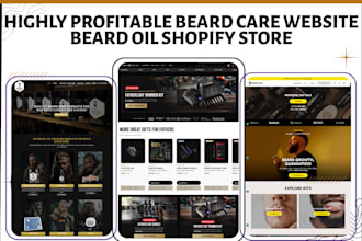 create beard care website beard oil shopify store barbershop hair growth website