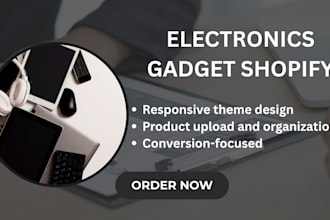 design high converting electronics gadget shopify store smart tech brand website