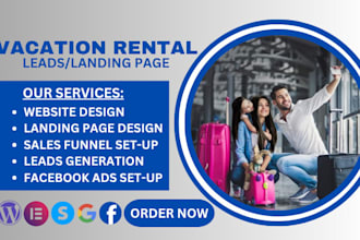 vacation rental leads vacation rental landing page website