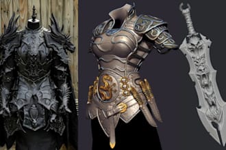do cosplay wearable 3d model full knight armor props model mask halloween anime
