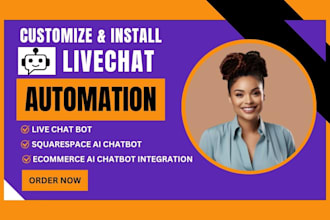customize, install and setup automation livechat plugin on squarespace