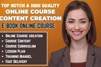 create online course content, ebook online course, lesson plan course curriculum