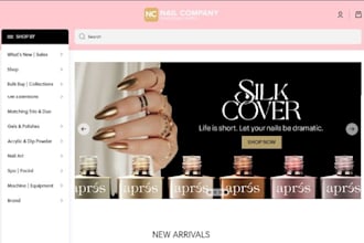design nail shopify store cosmetics store lipstick salon lip gloss nail website