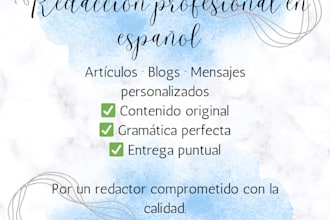 write professional spanish texts