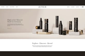 design skincare cosmetics website for face cleanser moisturizers shopify store