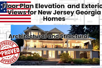 design floor and roof plans elevation and exterior views for new jersey georgia