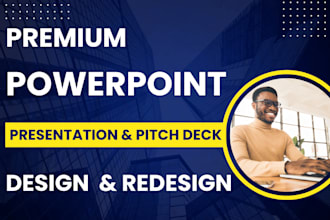 design eye catching premium powerpoint presentation investor pitch deck redesign