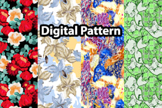 design patterns and imitate patterns and make them ready for textile prin