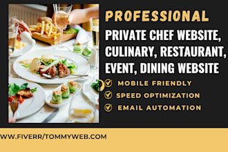 design private chef website culinary restaurant event catering dining website