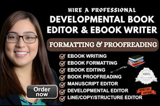 developmental book editor ebook ghostwriter christian book cook book editing