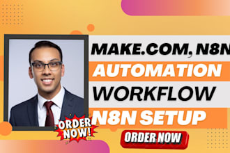 do n8n setup, n8n automation workflow, n8n chatbot integration and make com ai