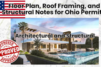 draft floor plan roof framing and structural notes for ohio permits