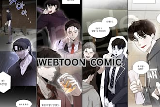 illustrate your webtoon comic in anime and manga style